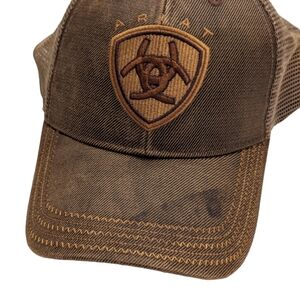 Ariat Trucker Patch Brown Mesh Back Cap Hat Adjustable